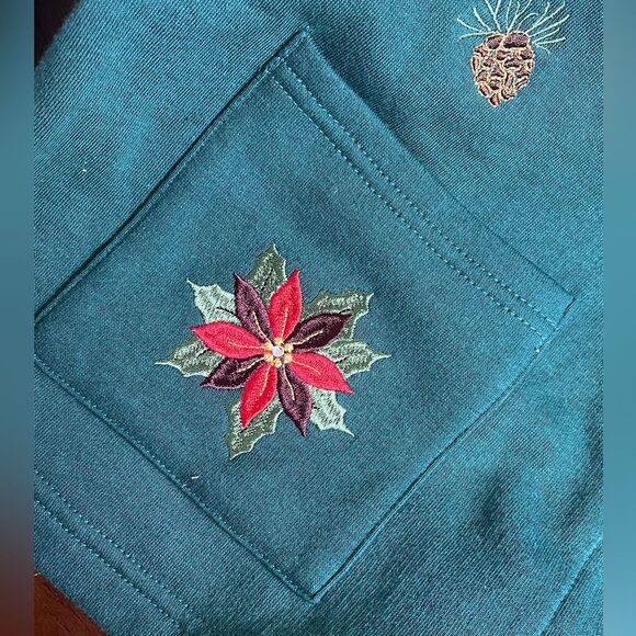 Breckenridge Christmas Snap Front Fleece Cardigan Sweater Size Smalll - Picture 11 of 11